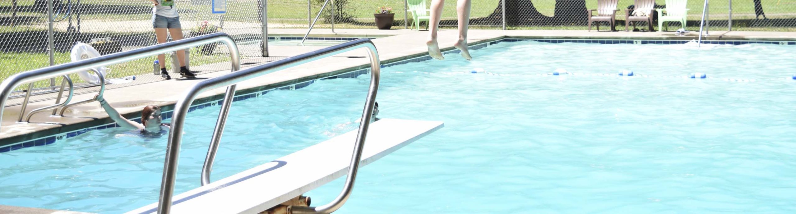 The diving board at the pool at Camp Lutherwood Oregon