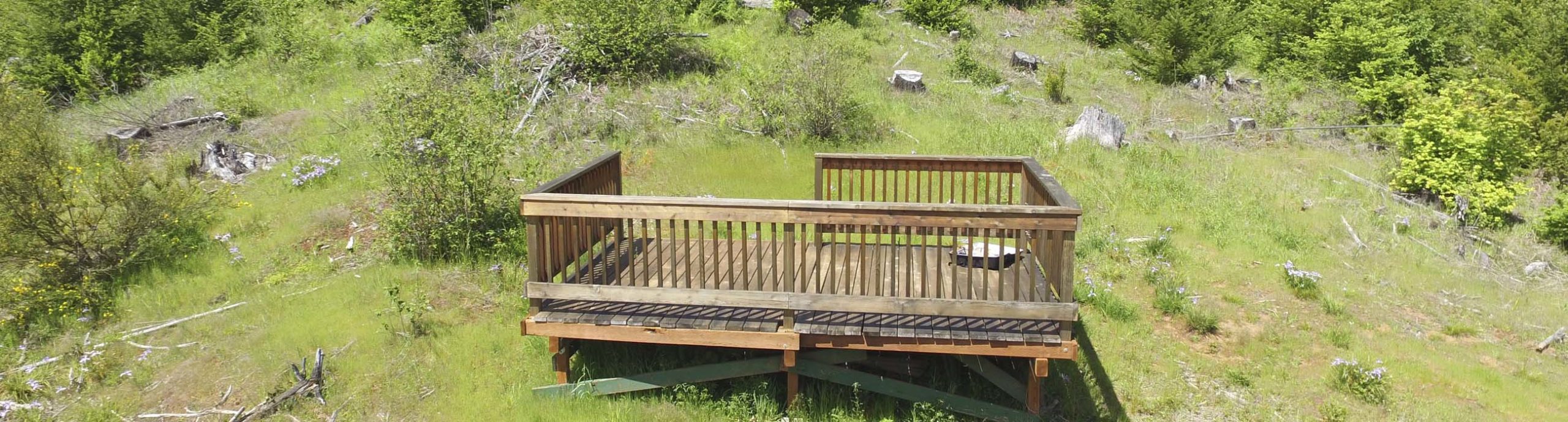 Close-up of the star-gazing platform in the forest at Camp Lutherwood Oregon