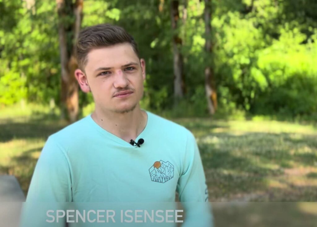 Still from a video interview with Spencer Isensee