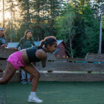 Girl playing Gaga Ball
